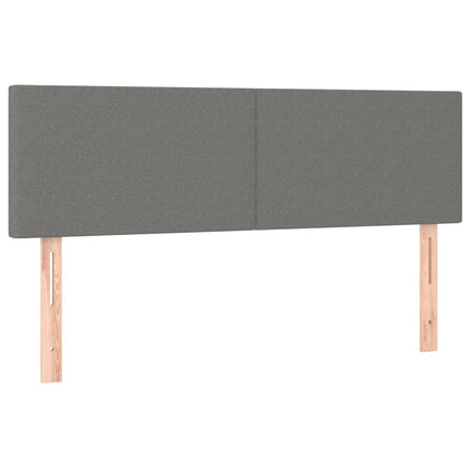 Testiera a LED Grigio Scuro 144x5x78/88 cm in Tessuto