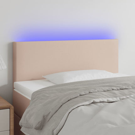 Testiera Cappuccino a LED 90x5x78/88 cm in Similpelle