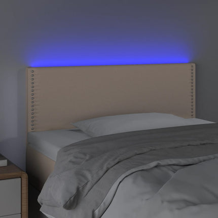 Testiera Cappuccino a LED 90x5x78/88 cm in Similpelle