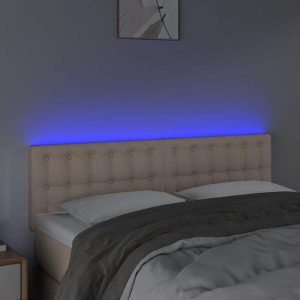 Testiera Cappuccino a LED 144x5x78/88 cm in Similpelle
