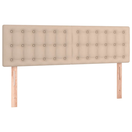 Testiera Cappuccino a LED 144x5x78/88 cm in Similpelle