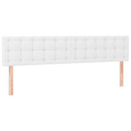 Testiera Bianca a LED 160x5x78/88 cm in Similpelle