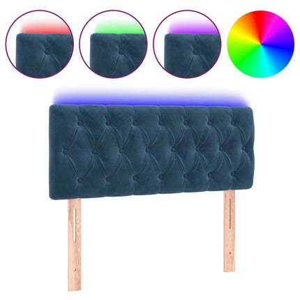 Testiera a LED Blu Scuro 100x7x78/88 cm in Velluto