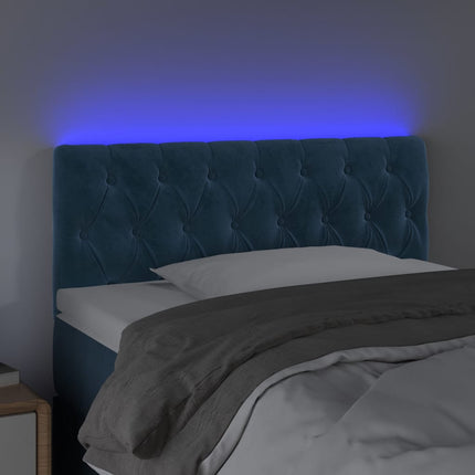 Testiera a LED Blu Scuro 100x7x78/88 cm in Velluto