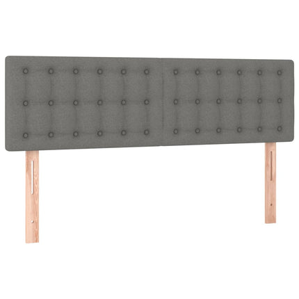 Testiera a LED Grigio Scuro 144x5x78/88 cm in Tessuto