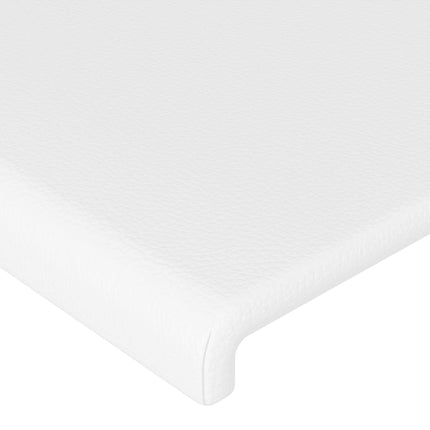 Testiera a LED Bianco 144x5x118/128 cm in Similpelle