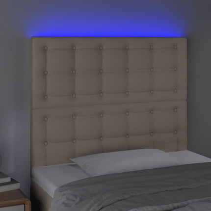 Testiera a LED Cappuccino 80x5x118/128 cm in Similpelle