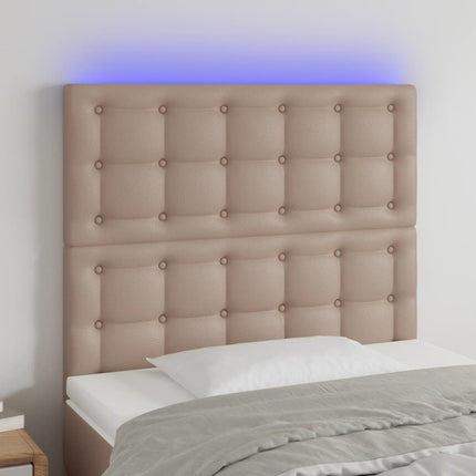 Testiera a LED Cappuccino 80x5x118/128 cm in Similpelle