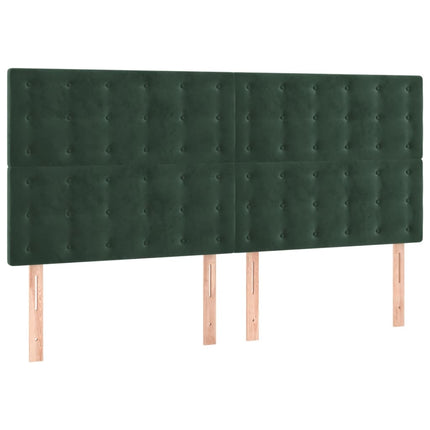 Testiera a LED Verde Scuro 200x5x118/128 cm in Velluto