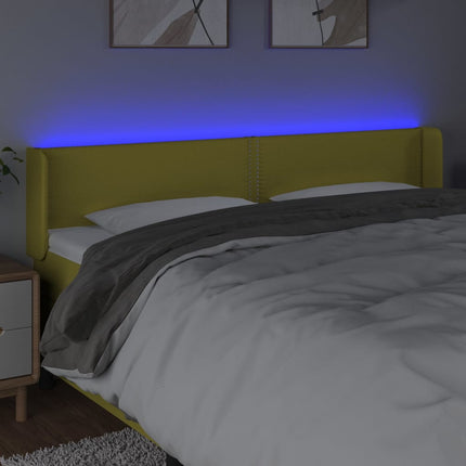 Testiera a LED Verde 163x16x78/88 cm in Tessuto