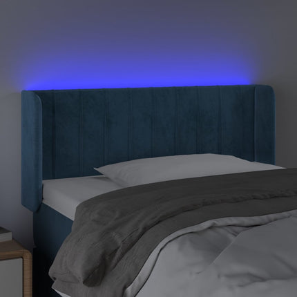 Testiera a LED Blu scuro 93x16x78/88 cm in Velluto