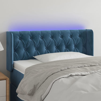 Testiera a LED Blu scuro 93x16x78/88 cm in Velluto