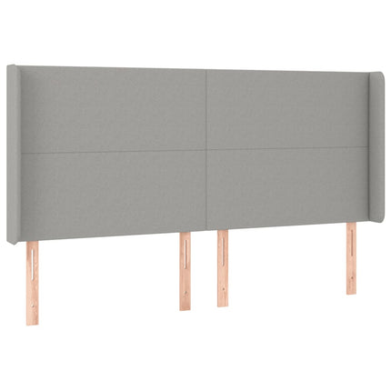 Testiera a LED Grigio Chiaro 203x16x118/128 cm in Tessuto
