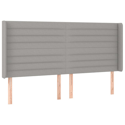 Testiera a LED Grigio Chiaro 203x16x118/128 cm in Tessuto
