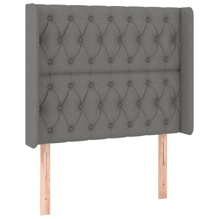 Testiera a LED Grigio Scuro 93x16x118/128 cm in Tessuto