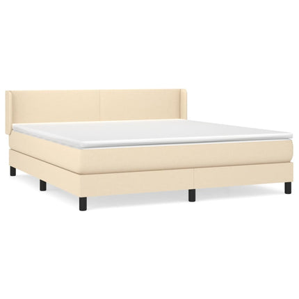 Giroletto a Molle con Materasso Crema 160x200 cm in Tessuto