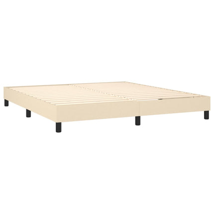 Giroletto a Molle con Materasso Crema 160x200 cm in Tessuto