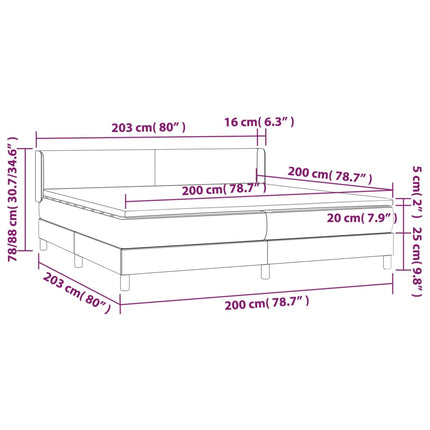 Giroletto a Molle con Materasso Tortora 200x200 cm in Tessuto