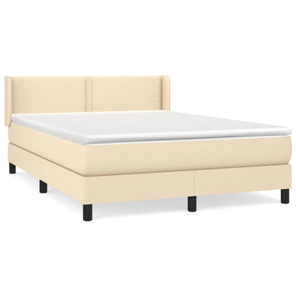 Giroletto a Molle con Materasso Crema 140x200 cm in Tessuto