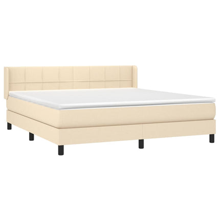 Giroletto a Molle con Materasso Crema 180x200 cm in Tessuto