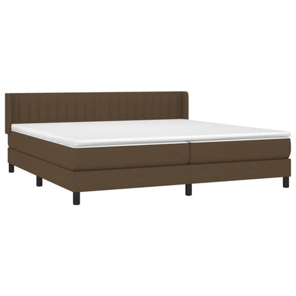Giroletto a Molle con Materasso Marrone Scuro 200x200cm Tessuto