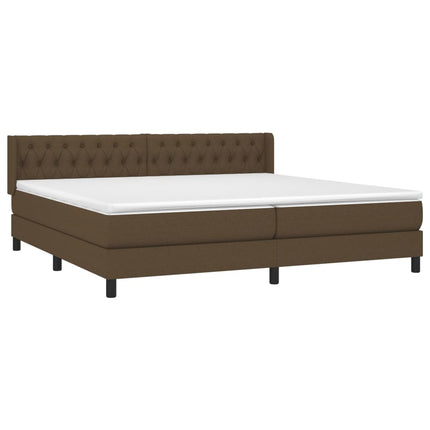 Giroletto a Molle con Materasso Marrone Scuro 200x200cm Tessuto