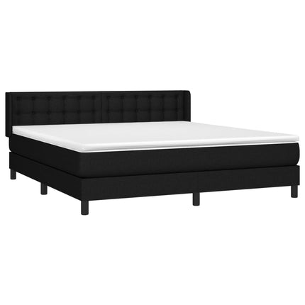 Giroletto a Molle con Materasso Nero 160x200 cm in Tessuto