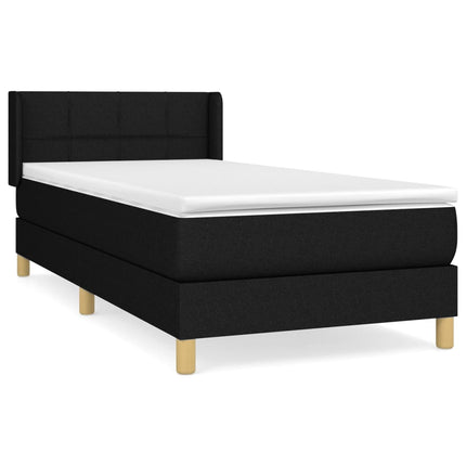Giroletto a Molle con Materasso Nero 90x190 cm in Tessuto