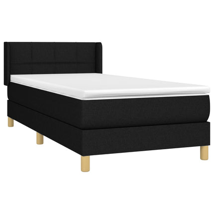 Giroletto a Molle con Materasso Nero 90x190 cm in Tessuto