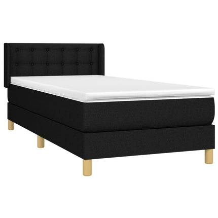Giroletto a Molle con Materasso Nero 100x200 cm in Tessuto