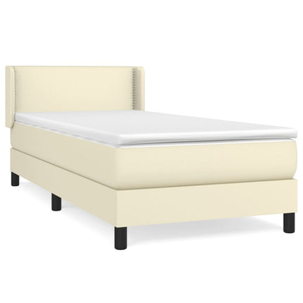 Giroletto a Molle con Materasso Crema 90x200 cm in Similpelle