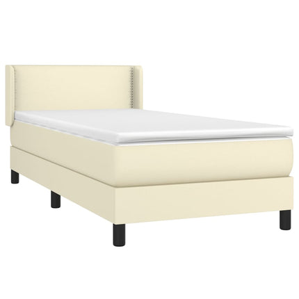Giroletto a Molle con Materasso Crema 90x200 cm in Similpelle