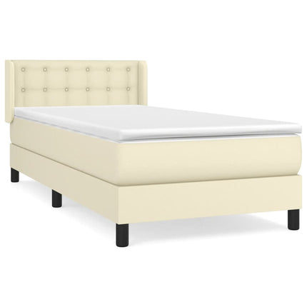 Giroletto a Molle con Materasso Crema 90x200 cm in Similpelle