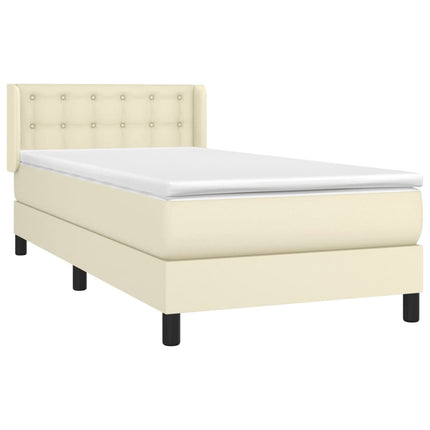 Giroletto a Molle con Materasso Crema 90x200 cm in Similpelle