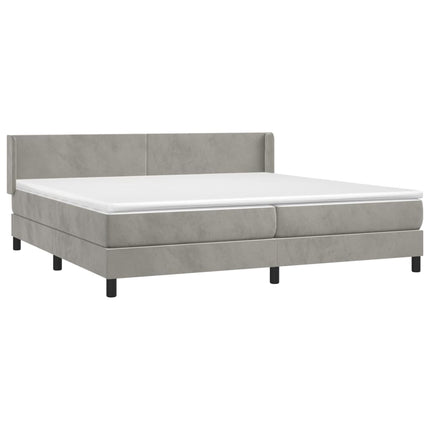 Giroletto a Molle con Materasso Grigio Chiaro 200x200cm Velluto