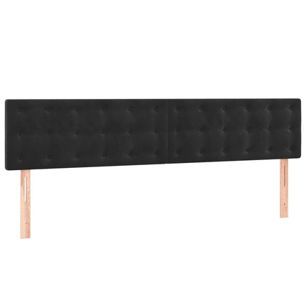 Giroletto a Molle con Materasso Nero 200x200 cm in Velluto