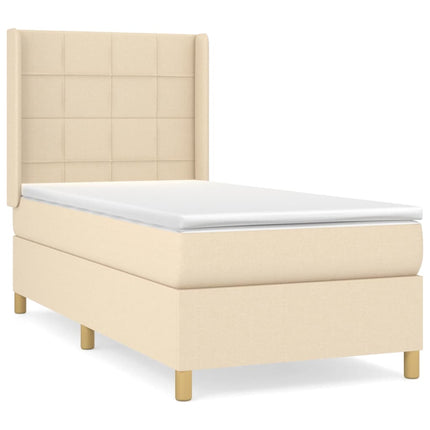 Giroletto a Molle con Materasso Crema 100x200 cm in Tessuto