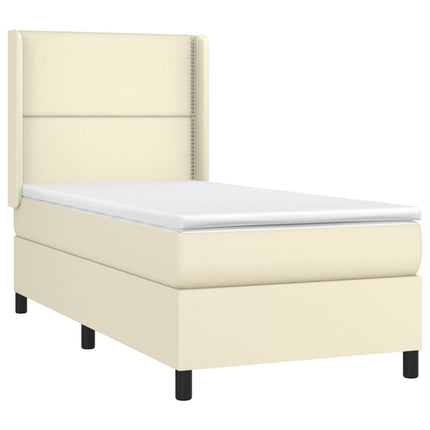 Giroletto a Molle con Materasso Crema 100x200 cm in Similpelle