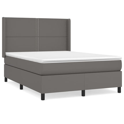 Giroletto a Molle con Materasso Grigio 140x190 cm in Similpelle