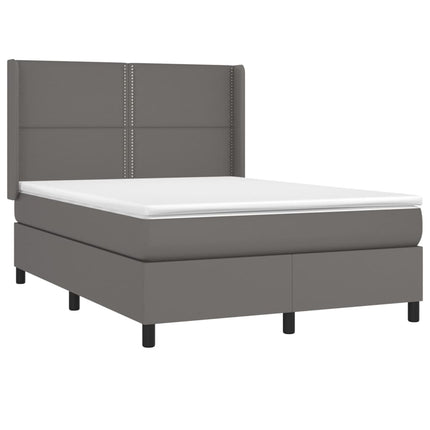 Giroletto a Molle con Materasso Grigio 140x190 cm in Similpelle