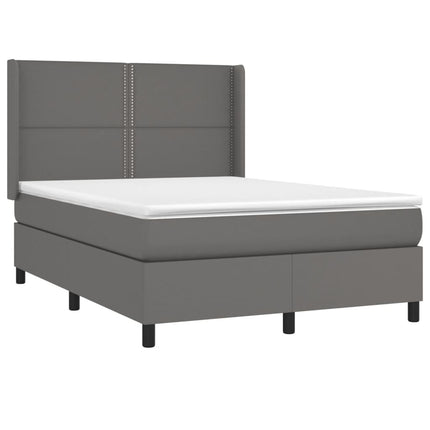 Giroletto a Molle con Materasso Grigio 140x200 cm in Similpelle