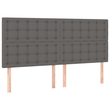Giroletto a Molle con Materasso Grgio 200x200 cm in Similpelle