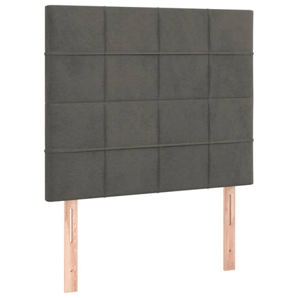 Giroletto a Molle con Materasso Grigio Scuro 80x200 cm Velluto