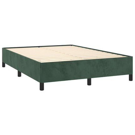 Giroletto a Molle con Materasso Verde Scuro 140x200 cm Velluto