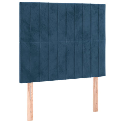 Giroletto a Molle con Materasso Blu Scuro 90x190 cm in Velluto