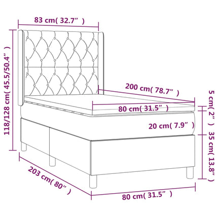 Giroletto a Molle con Materasso Rosa 80x200 cm in Velluto