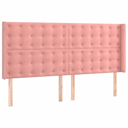 Giroletto a Molle con Materasso Rosa 200x200 cm in Velluto
