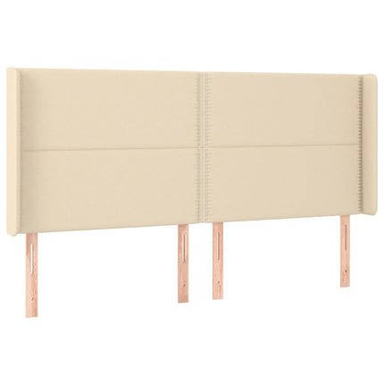 Letto a Molle con Materasso e LED Crema 180x200 cm in Tessuto