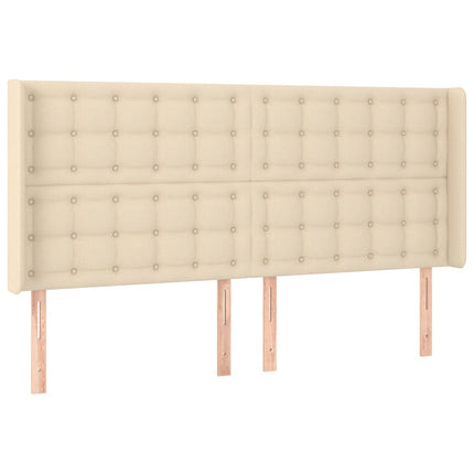Letto a Molle con Materasso e LED Crema 180x200 cm in Tessuto