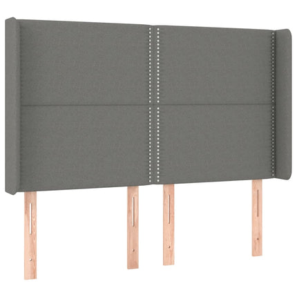Letto a Molle Materasso e LED Grigio Scuro 140x200cm in Tessuto